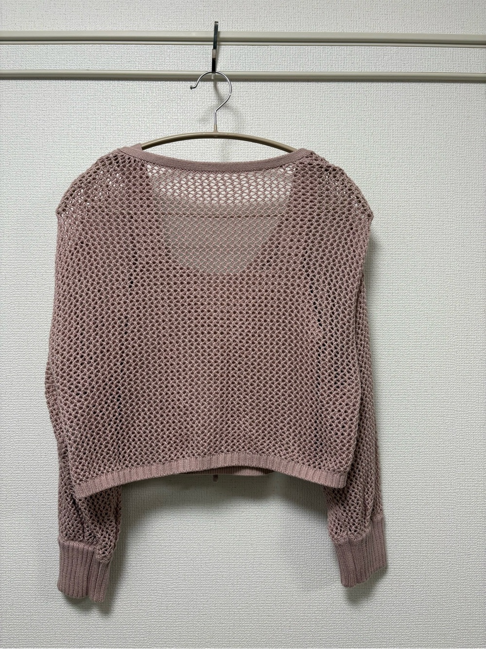 INGNI Dusty Rose Open-Knit Tie-Front Cropped Cardigan - Picture 2 of 6